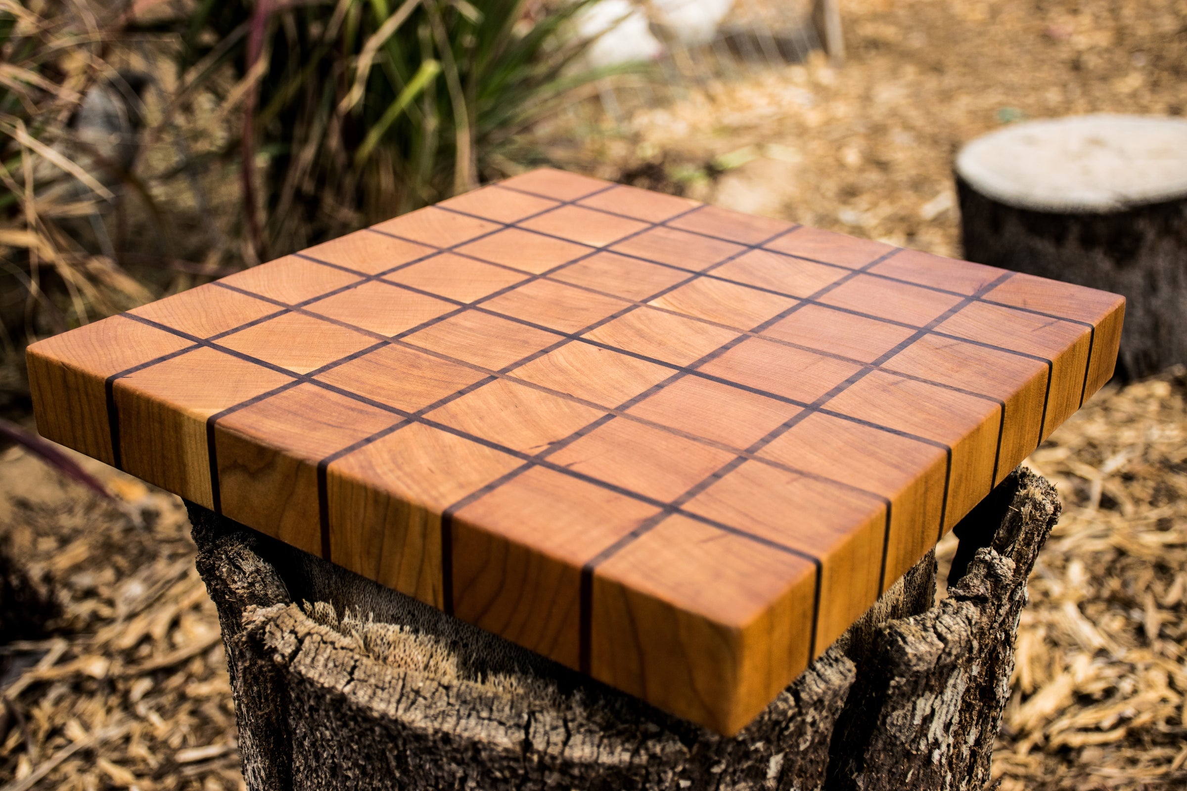 Swirly Checkered Wooden Cutting Board